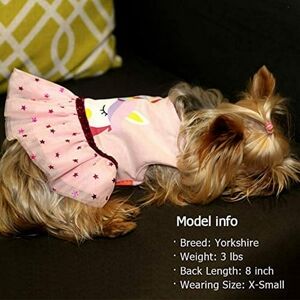 KYEESE Dog Pink Dresses Unicorn Princess for Small Dog Party Birthday Dress Tutu